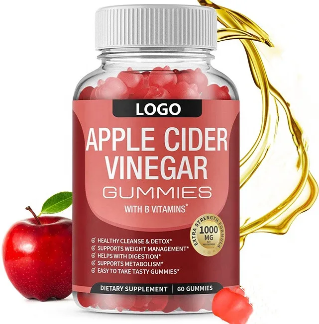 Popular apple cider vinegar gummies vegan slimming sugar gummies  for weight loss Whitening skin