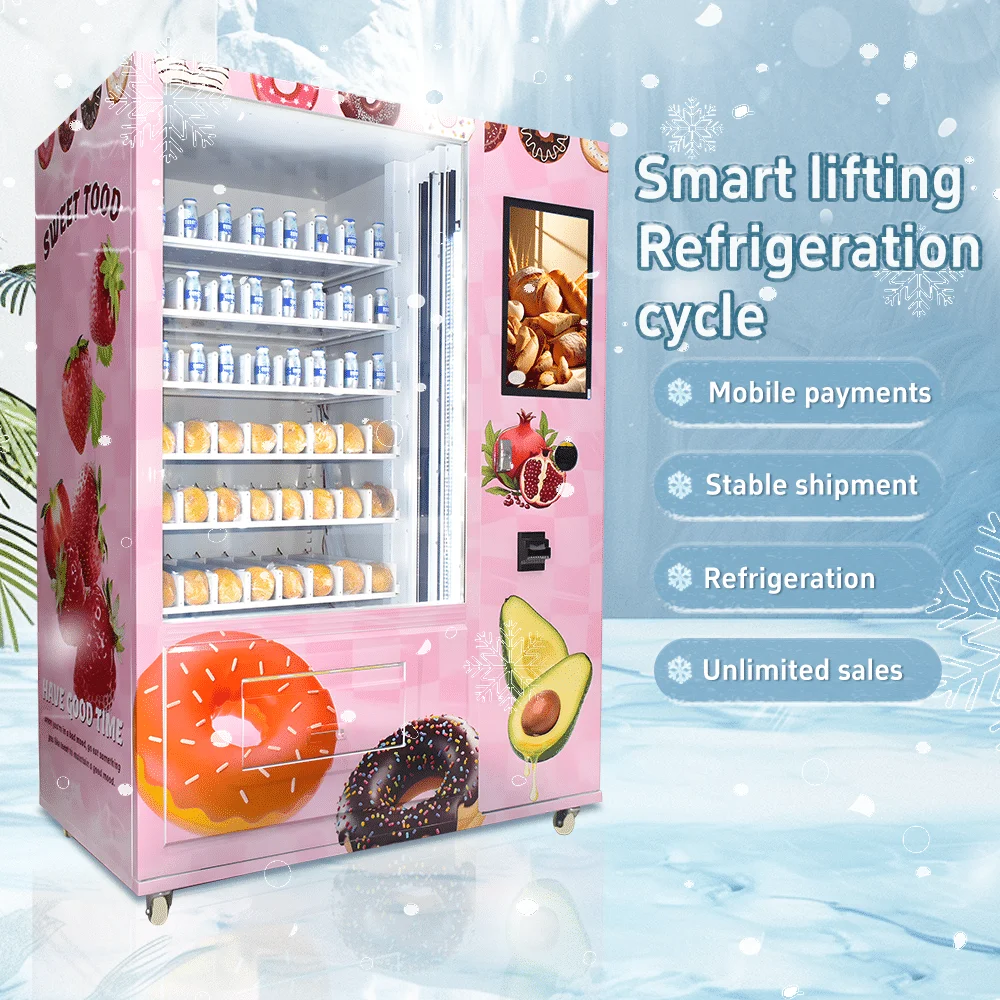 UPUS Y-Axis Refrigerated Smart Vending Machine with Touchscreen Mobile Payment SDK Cloud-Based Management for 24/7 Operation