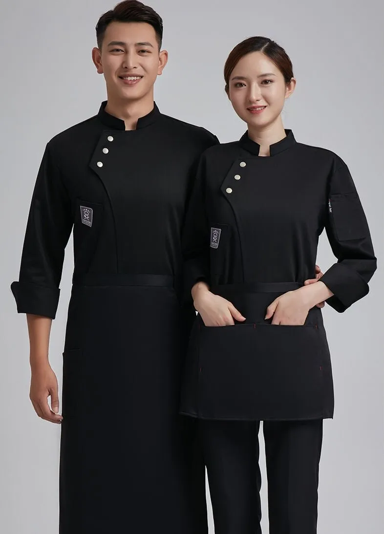 New Chef's Uniform Long Sleeve Hotel Restaurant Chefs Clothes Kitchen  Bakers Jacket Tooling Pastry Chef Jacket Plus Size B-5592 - AliExpress