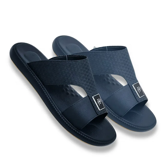 TEESON Custom Casual Men Shoes Classic Arab Slipper Beach Sandal Men's Pu Leather Casual Slide Slippers