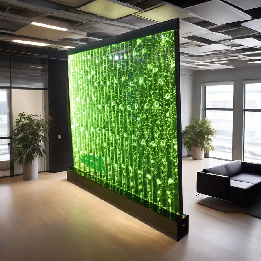 Hotel Decoration Digital Programming LED Aquarium Bubble Water Wall Partition Wall