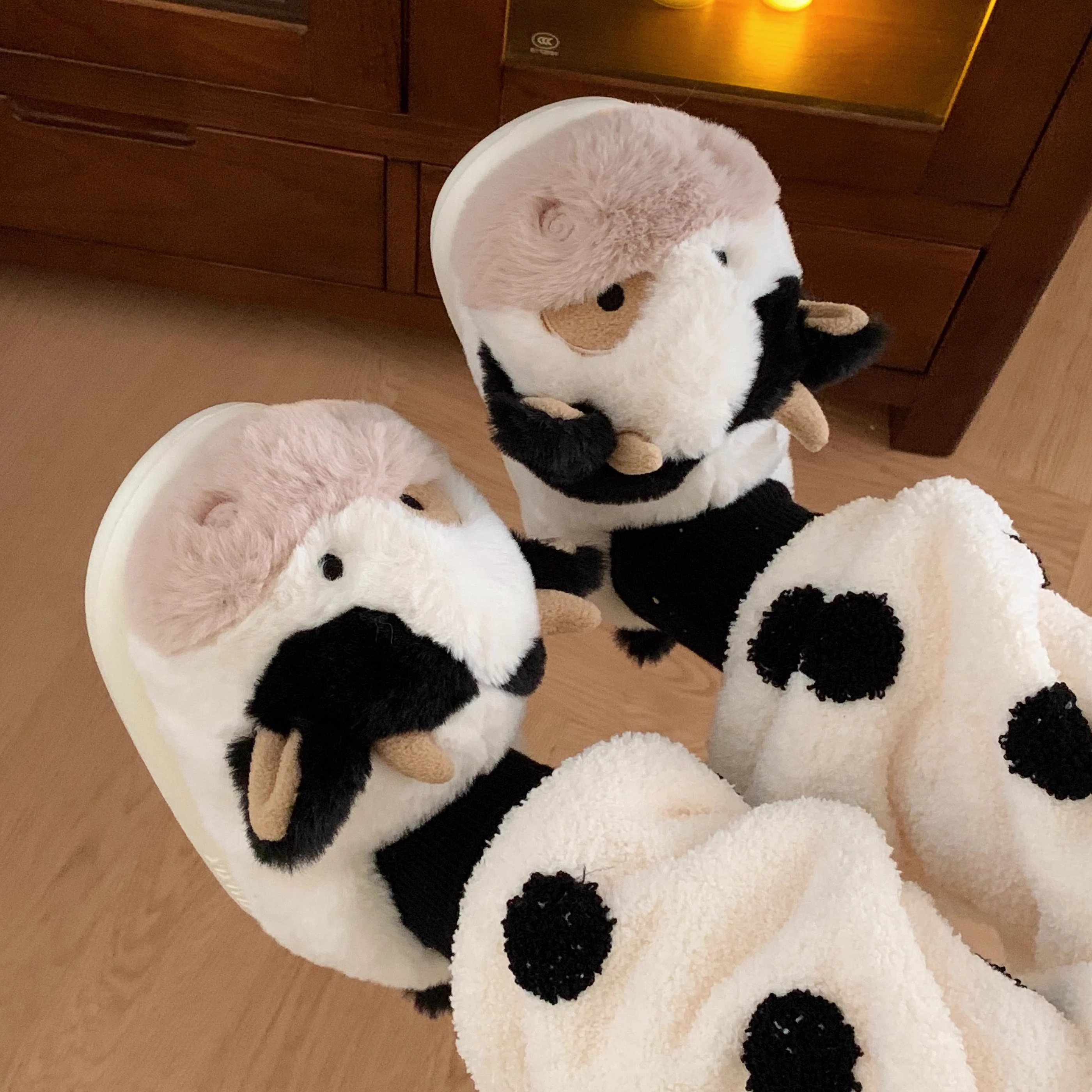 thumbnail image 2 of Cute Cartoon Cow House Shoes Girls Comfortable Non Slip Soft - Temu Denmark 2 of 14