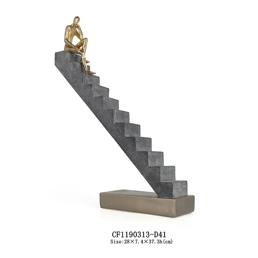 Modern creative character climbs the stairs small resin figurine crafts for living room decoration manufacture