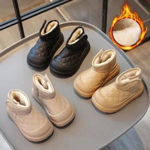 Children's Breathable Non-Slip Ankle & Bootie Thickened Flat-Soled Design Winter Snow Boots for Boys and Girls