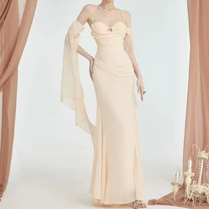 ZYHT 73555 Bust Pad Maxi Luxury Dubai Europe Elegant Evening Party Cocktail Club High Quality Manufacturer Dress Gown
