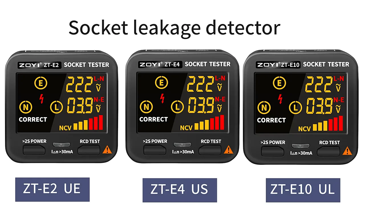 Eu Uk Us Plug Circuit Tester Zoyi Open Ground Hot Neutral Reverse