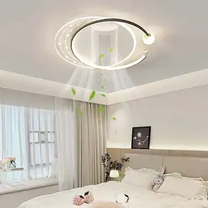 Modern Home Ceiling Light Intelligent Remote Control  Round Ceiling Fan with Light