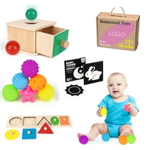 Baby Toys Montessori Toys for 2 Year Old Toddler Object Permanence Box Wooden Shape Sorter Baby Ball Baby Sensory Toys