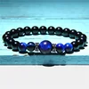 Occhio di tigre blu lapis+distanziatore nero