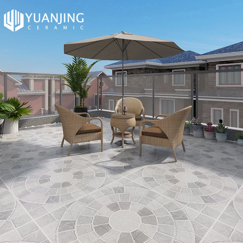 Stone-Look Tile Multicolour Slate Outdoor Tile 40 X 40 Cm Grey Rust Porcelain Outdoor Floor Tile for Balcony Porch Yard