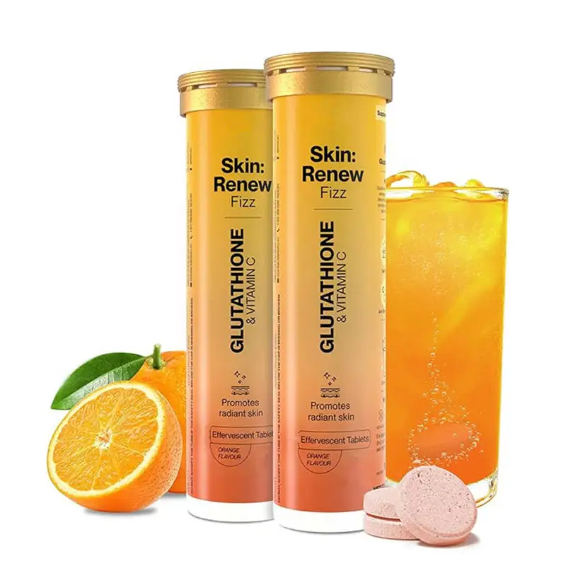 Vitamin C Glutathione Effervescent Tablets Natural Organic Skin Whitening Antioxidant Support Halal Certified Hot Sale Odm
