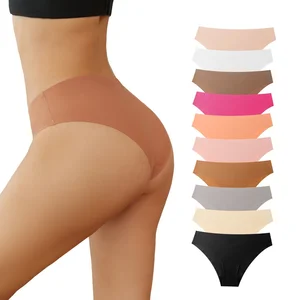 Customized logo Wholesale Large Size Simple Cotton Crotch Panties Breathable Seamless ultra Thin Low Waist Women Underwear Brief