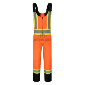 Flame Retardant FR Bib Overall Pants High Visibility Anti-Bacterial CE Certified Unisex Polyester Workwear Protective