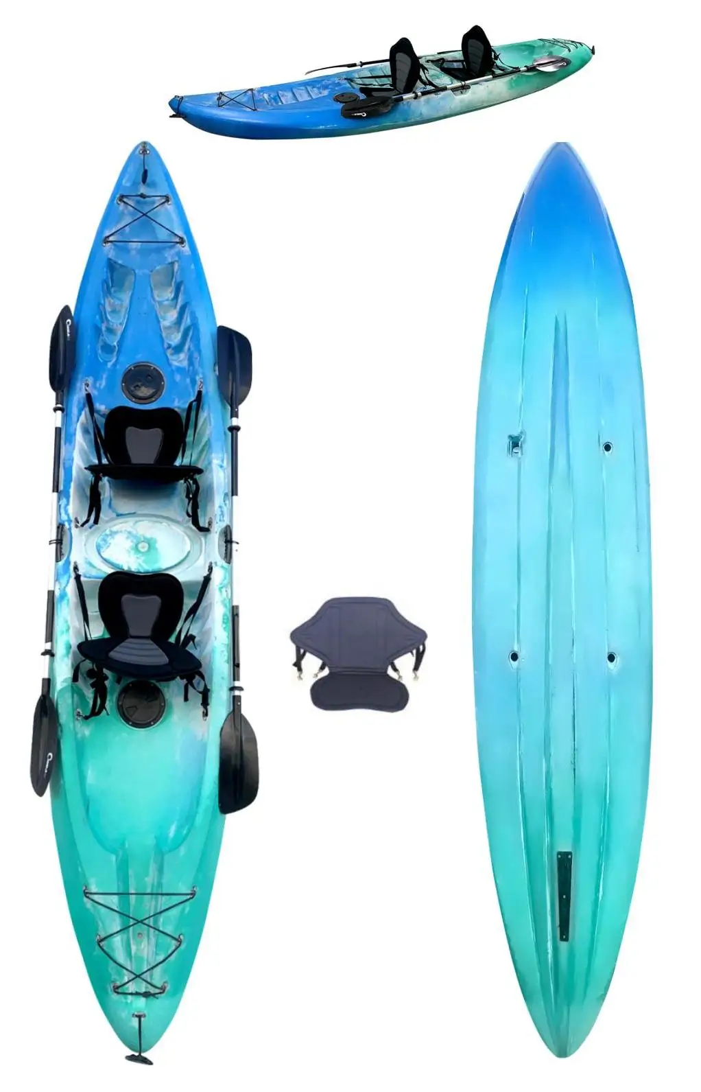 Tolee Rotomolded Canoe Angler Kayak Sit On Top Double 2 3 Person Cheap