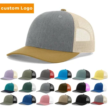 Gorras 6 Panel Custom 3D Embroidery Leather Patch Logo Sports Snapback Baseball Mesh Trucker Hats