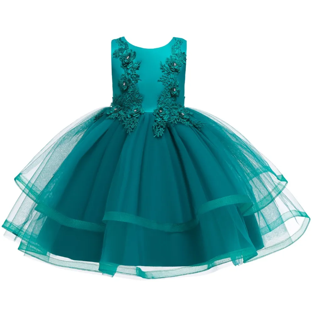 новый стереоскопический детский свадебный костюм пушистый детский костюм 10 - летний день рождения вечернее платье