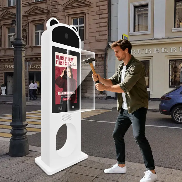 IK07 anti-explosion glass outdoor digital signage kiosk