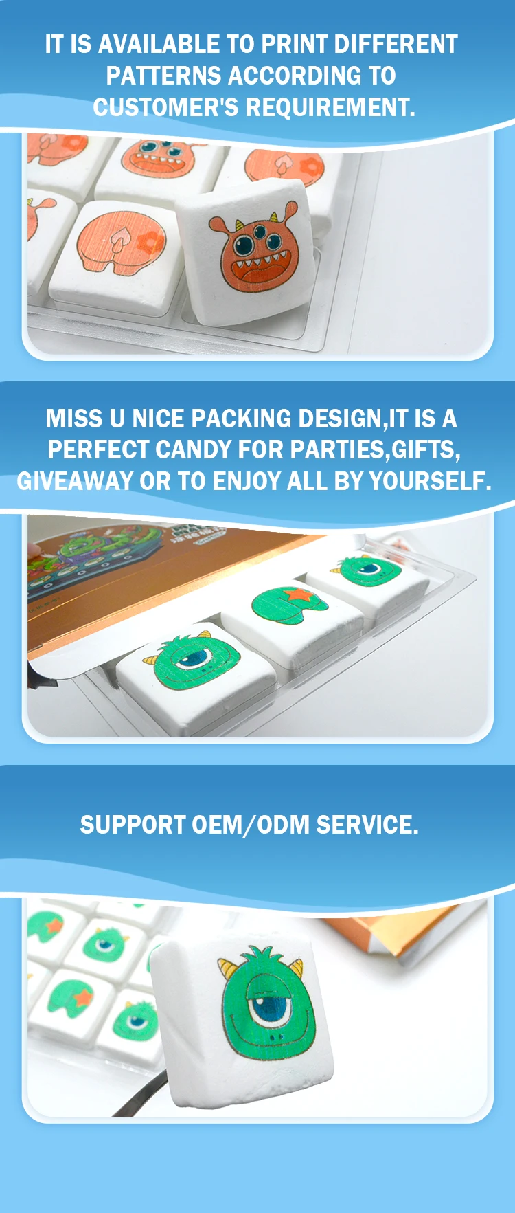 Free Sample Party Marshmallow Pattern High Quality Halal Marshmallow