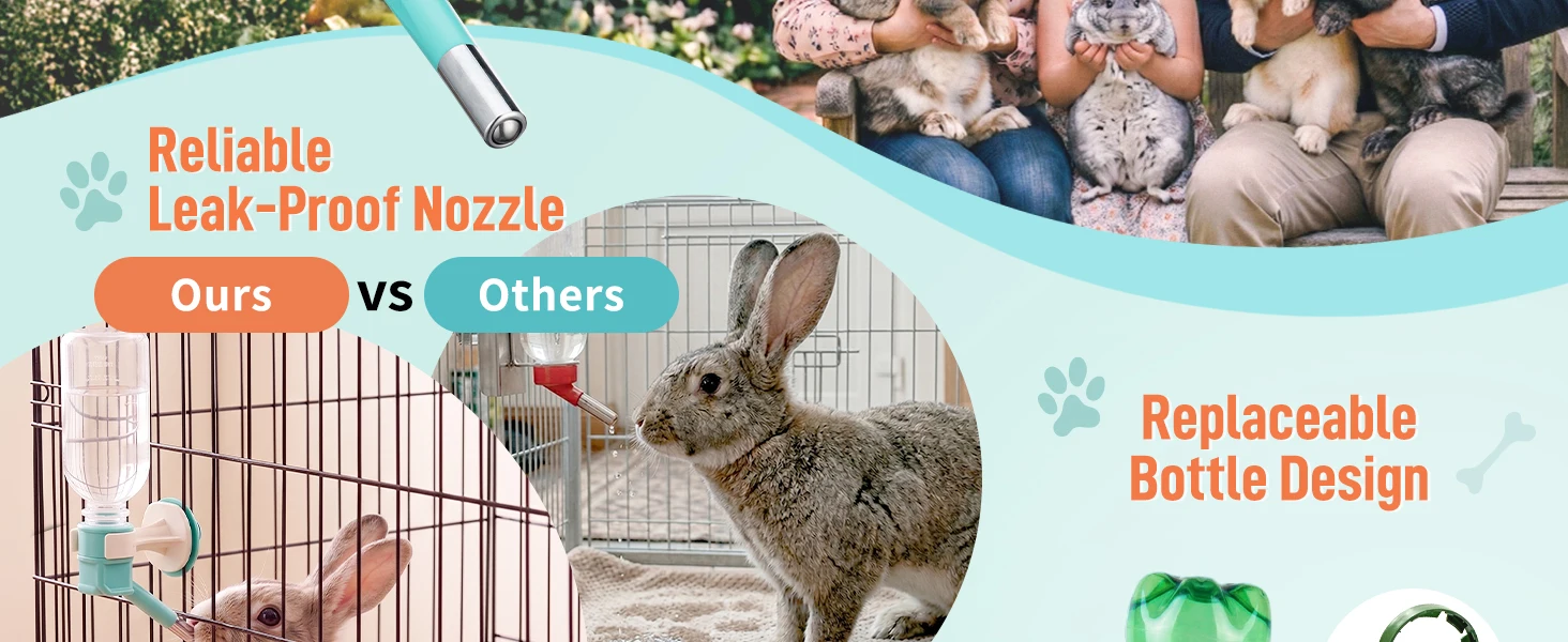product 330ml small caliber hanging water bottle anti leak ball valve drinking container fresh water supply for hamster bunny-1