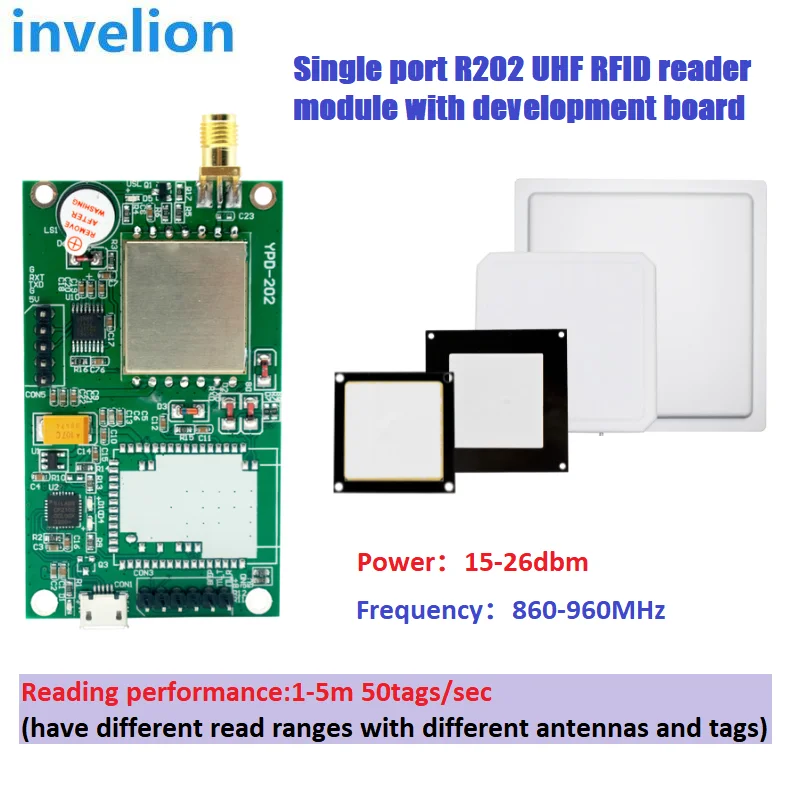 Harga Rrfid Module R200 Chip UHF RFID 모듈, RFID 통신 지원 및 0-5m 읽기 범위