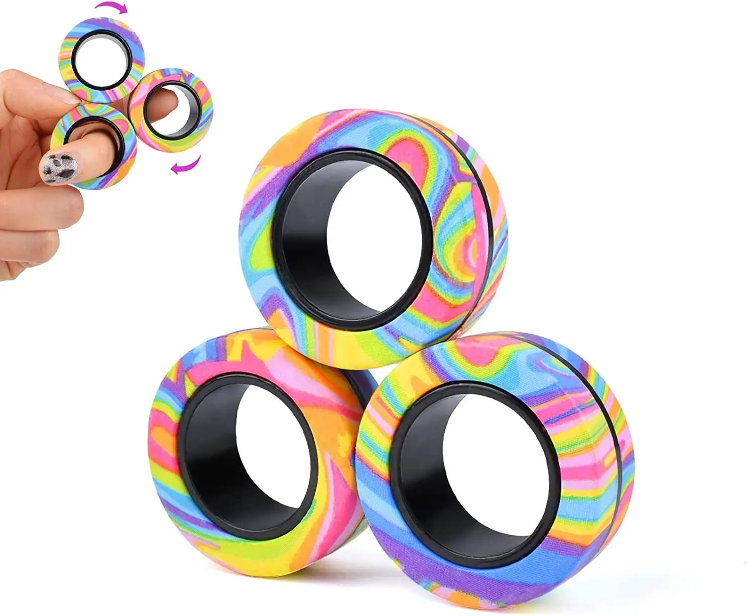 Unisex ABS Fidget Spinner Rings for Stress Relief