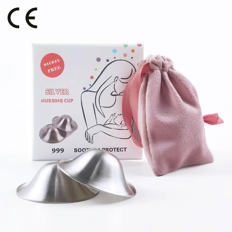 Ce Certificate 999/925 Silver Nursing Cup Breastfeeding Silver Cups Reuse Silver Nipple Cups