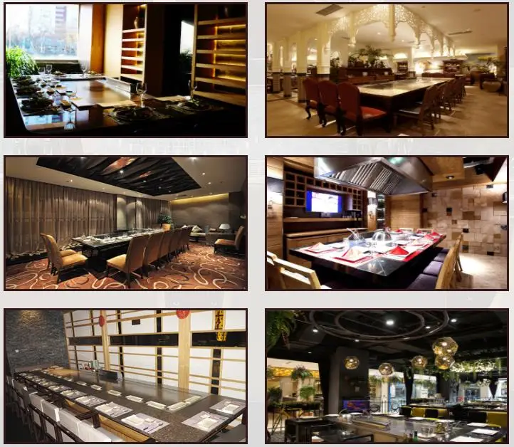 10 Seats 1120x720x790mm 380V/50Hz Commercial Teppanyaki Grill Table with Stainless Steel 304 Construction