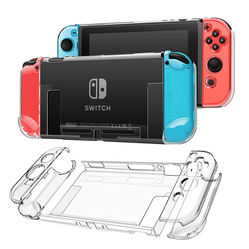 product laudtec custom luxury hard case for nintendo for switch joy cons crystal pc covers clear anti dust game accessories model mc1221-5