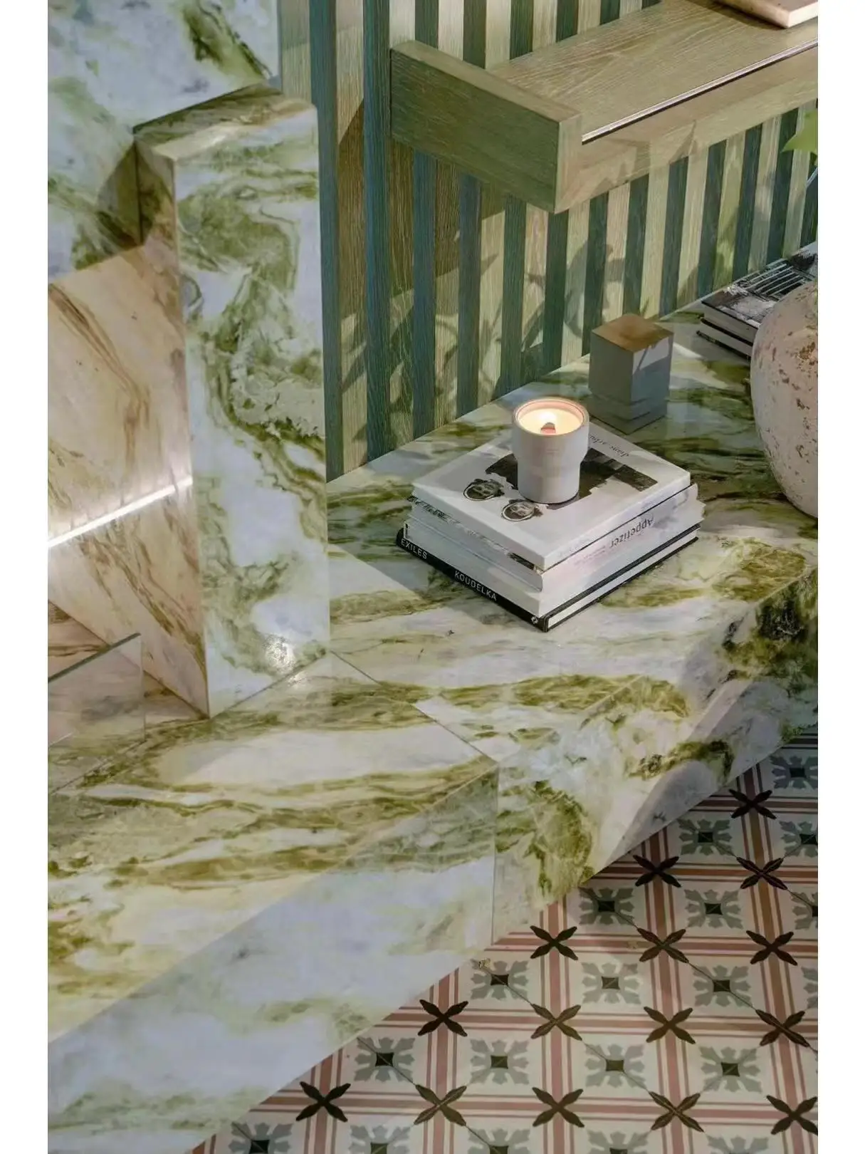 product modern luxury interior doors kitchen countertop bathroom vanities floor tiles in green marble natural pink marble tile stairs-4