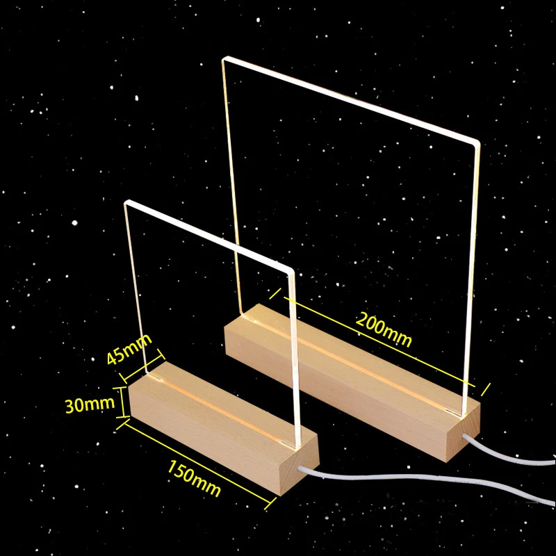 Diy Acrylic Message Board Blank Acrylic Free Writing 3d Night Light Usb Powered Led Message