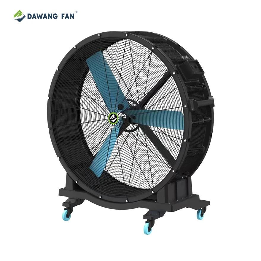 motore elettrico 220V da esterno impermeabile ventilatore mobile su supporto industriale HVLS con ruote
