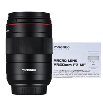 YONGNUO YN60mm F2 Manual Focus Macro Lens for 6D 5D4 5D3 5D2 700D 600D 550D 1100D 1200D T3i T5 T5i DSLR Camera product image