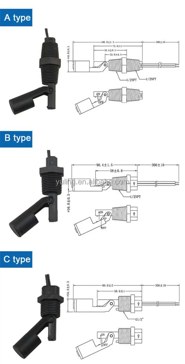 Automatic Liquid Floating Fuel tank Plastic Level Switch