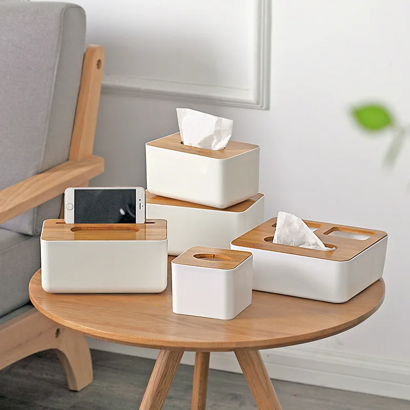 Soporte Para Caja De Pañuelos Con Almacenamiento – Organizador De Escritorio 2 Compartimentos, Dispensador Rosa Con Apoyo Para Móvil – Ideal Para Dormitorio, Cocina U Oficina
