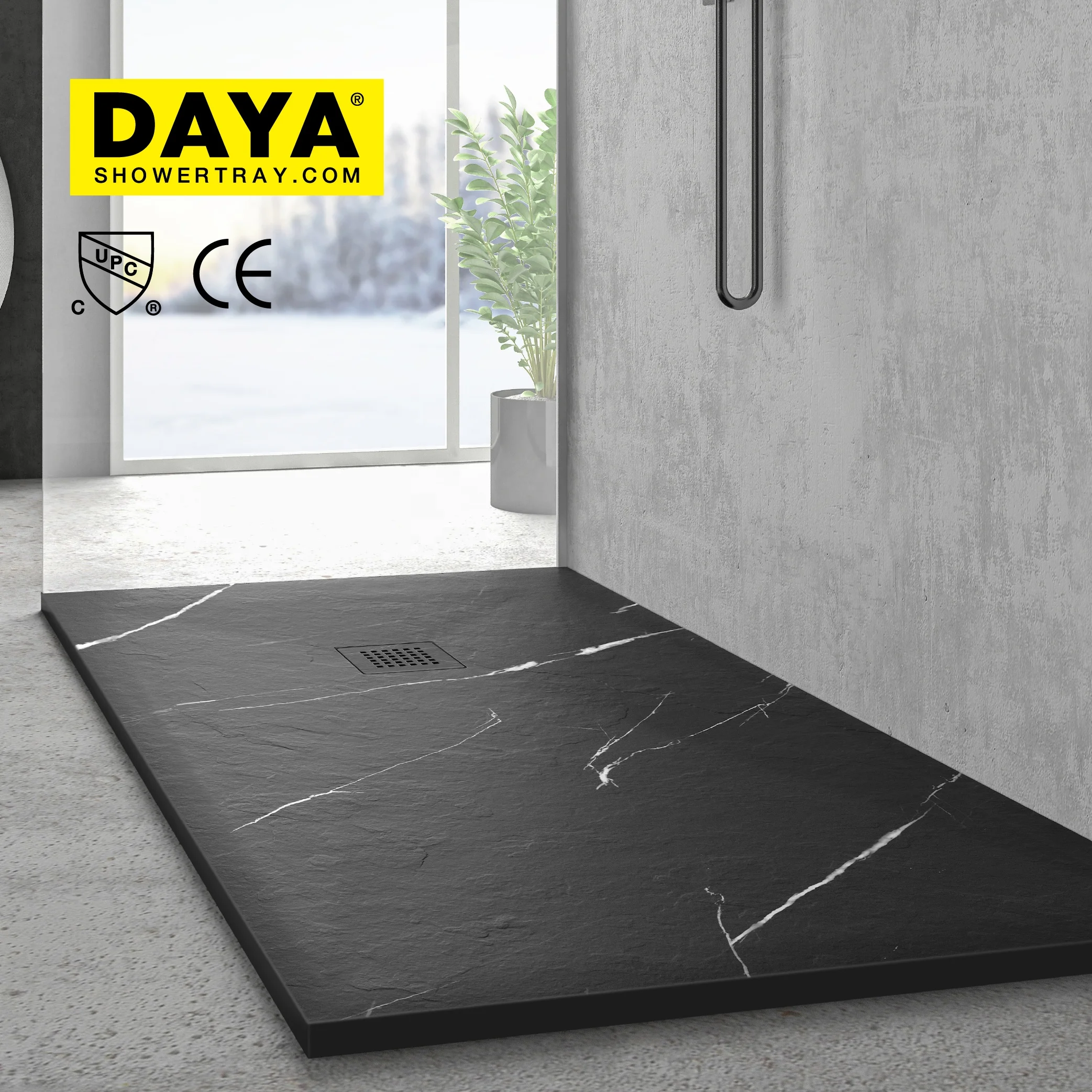 Easy Cleaning Antislip Tray Base Shower Pan Granite Marble European Design square White Shower Tray