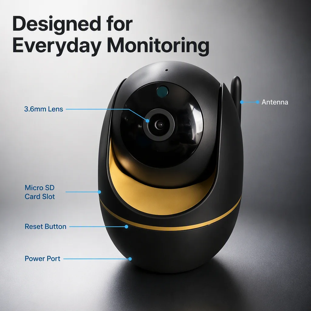 Tuya Smart 3MP WiFi IP Camera 2.4GHz Wireless CCTV Monitor Two-Way Audio IR Night Vision Motion Detection