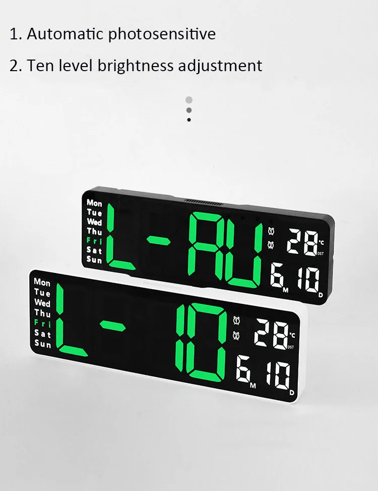 Multifunctional Classical Led Alarm Clock Remote Control Digital Electronic Wall Clock Display