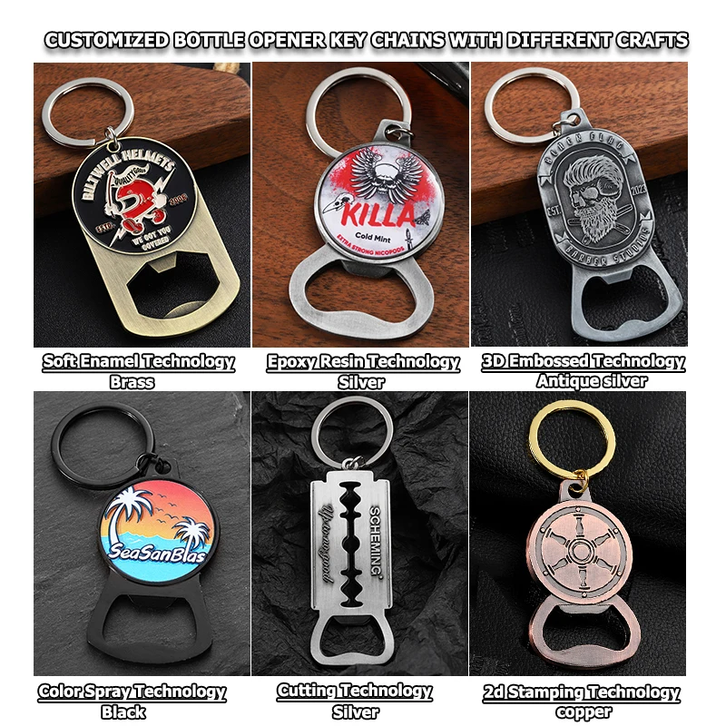 Hot Bulk Key Chain Beer Bottle Opener Cheap Metal Magnetic Wine Opener  Keyholder Soft Enamel Custom Bottle Opener Keychain - Main Image