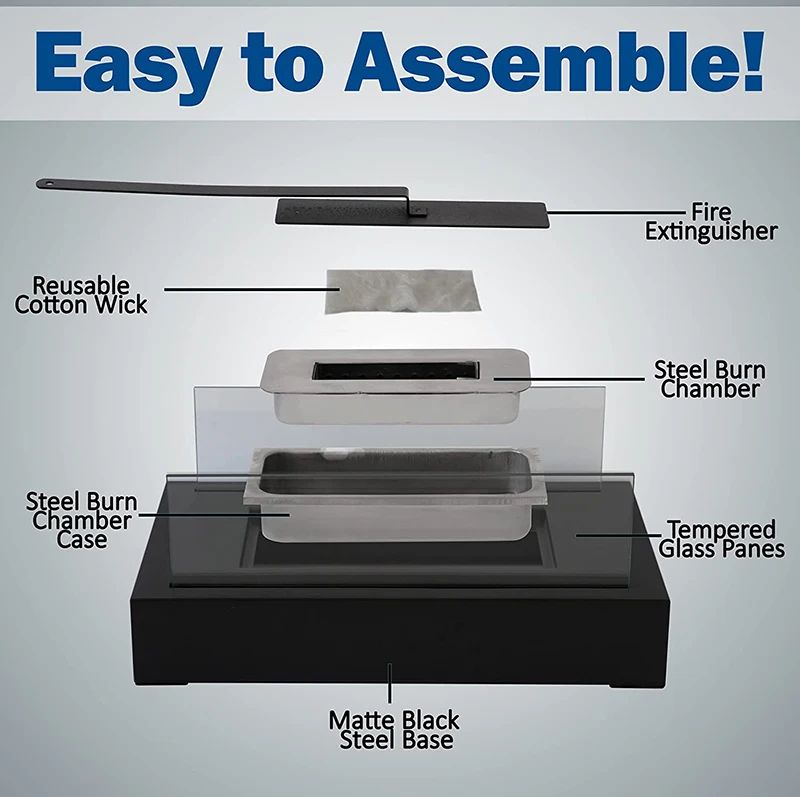 Urhealth Living Table Fire Pit Mini Chiminea Desktop Fireplace Heater