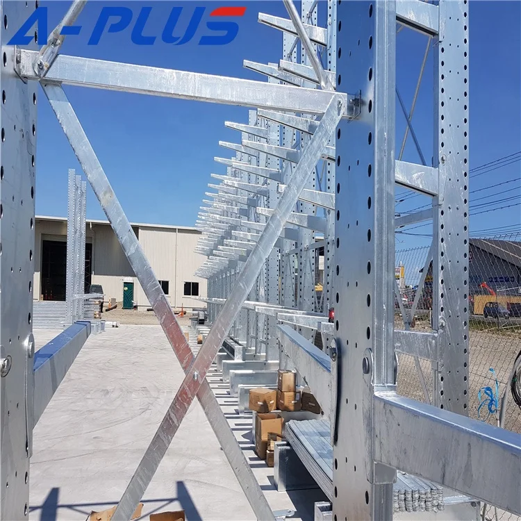 Galvanized Single or Double Side Heavy Duty Outdoor Pipe Storage Rack Industrial Cantilever Arm Racks