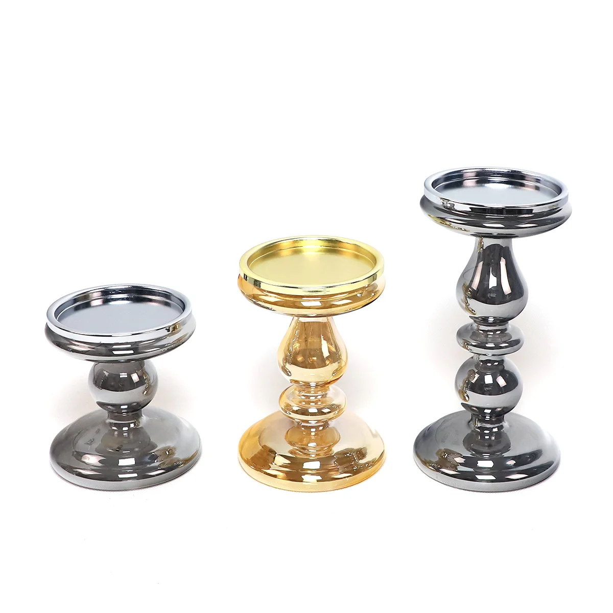 Elegant Decoration Glass Stable Candle holders For Candlesticks Stand For Taper  Pillar Tea Light Candles