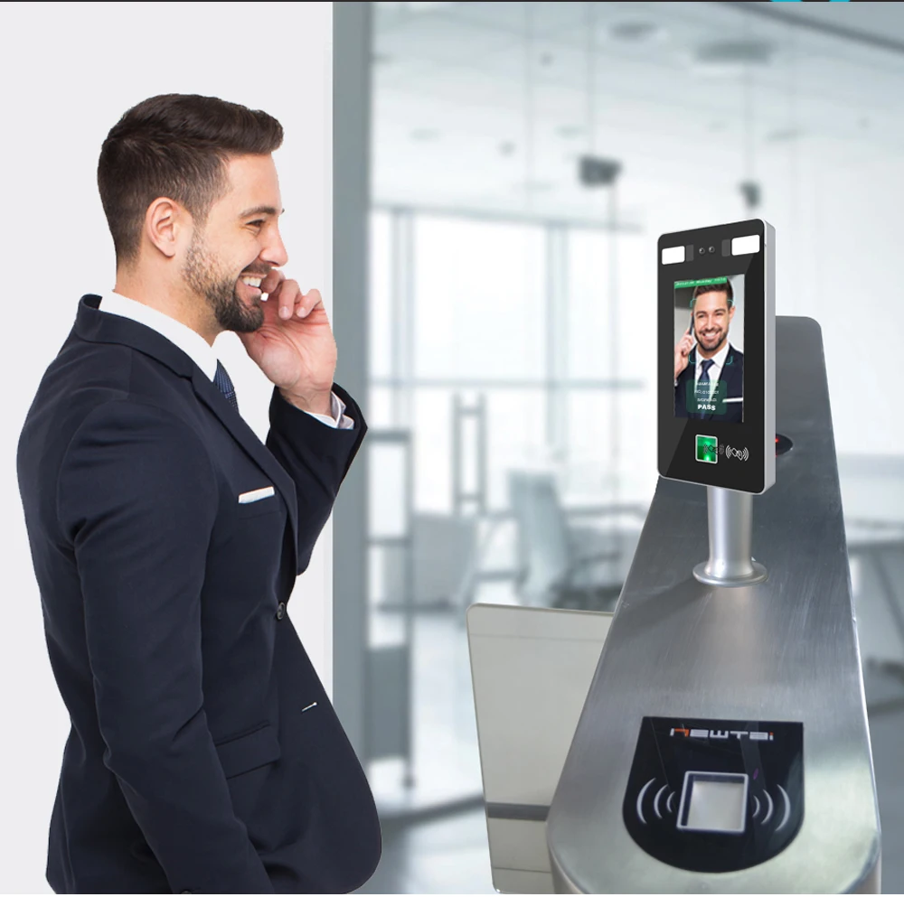 RFID Wifi Biometric AI Face Recognition Door Access Control With Swing Barrier Gate Turnstile