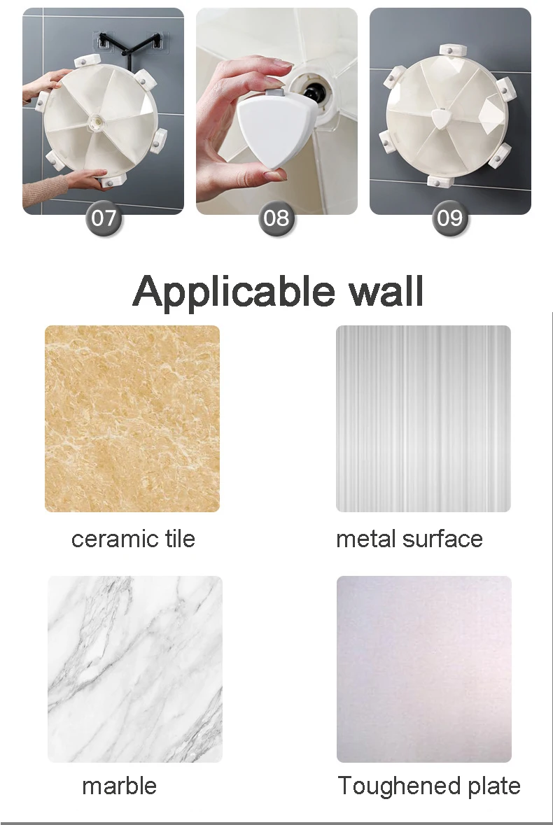 6 In 1 Wall Mounted Dry Food Container 6-grid Storage 360 Rotatable ...