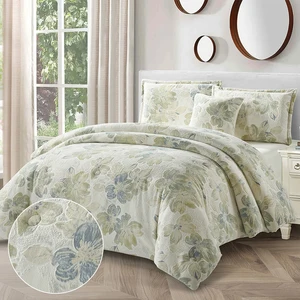 Customized Jacquard Bedding Comforter Set Vintage Fantasy Flowers Winter Woven 5 Pcs Included