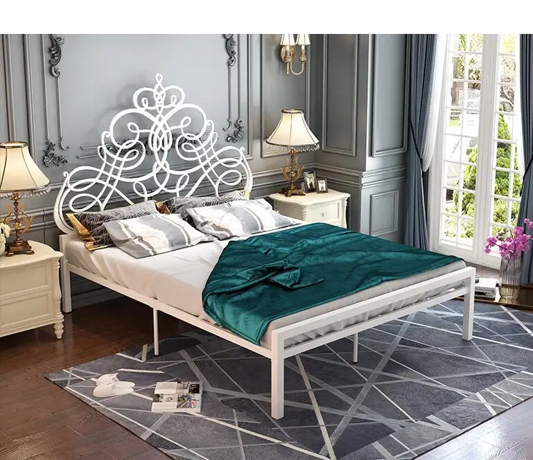 Simple school hotel bedroom furniture traditional style metal frame iron bed
