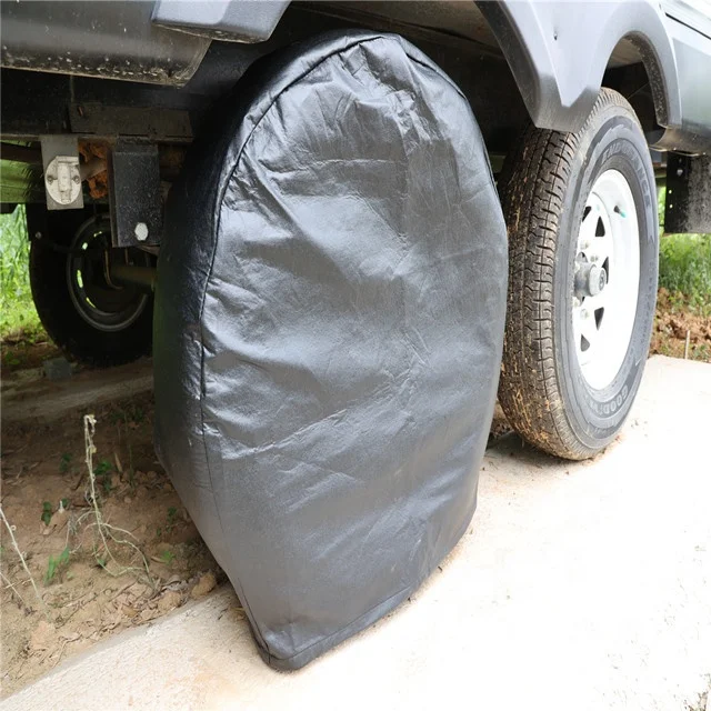 4 Pack RV Tire Covers for Campre Motorhome 24"-26" Wheels Waterproof White Cover 