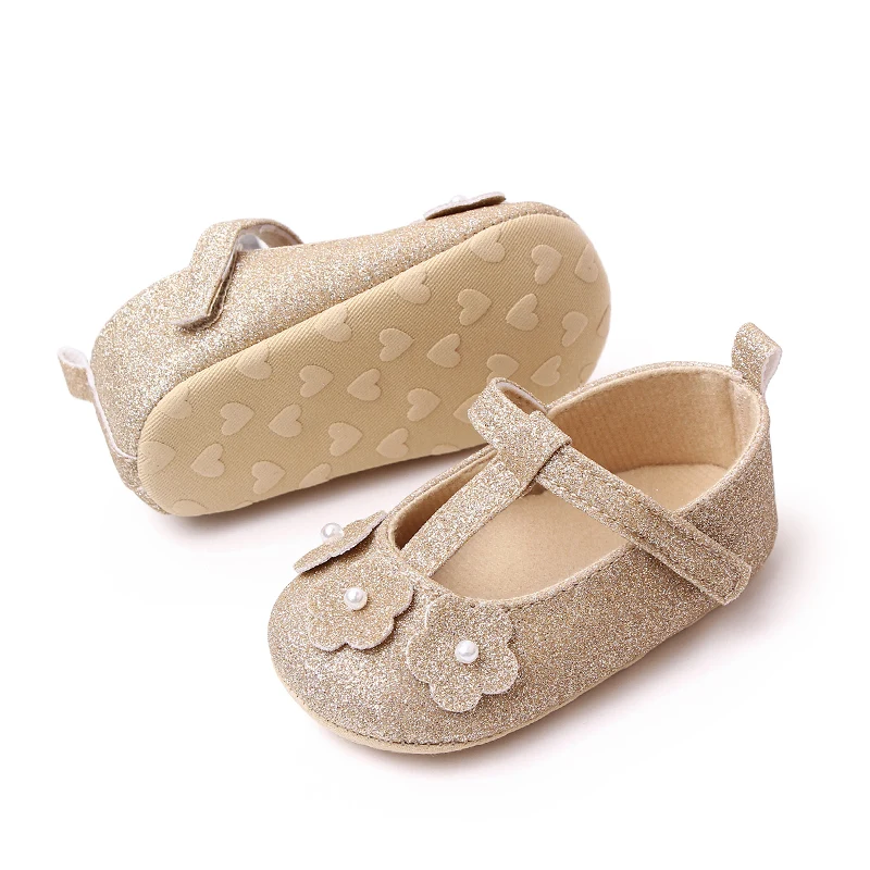 Beautiful Bling Glitter Material Fancy Baby Girl Shoes Newborn Infant Shoes for Girls supplier