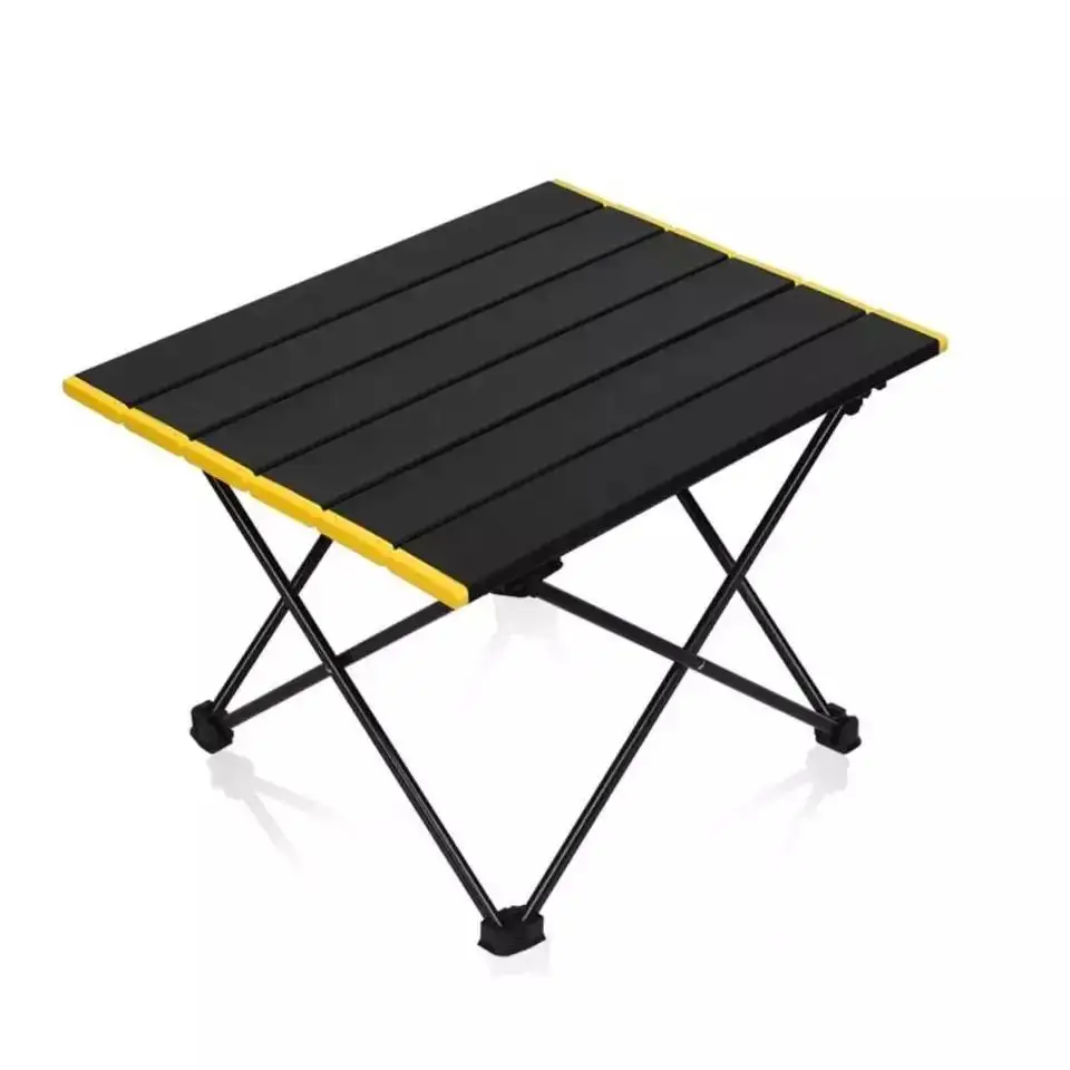 Black Lightweight Portable Folding Ultralight Roll Up Mini Aluminum Camp Picnic Table Foldable