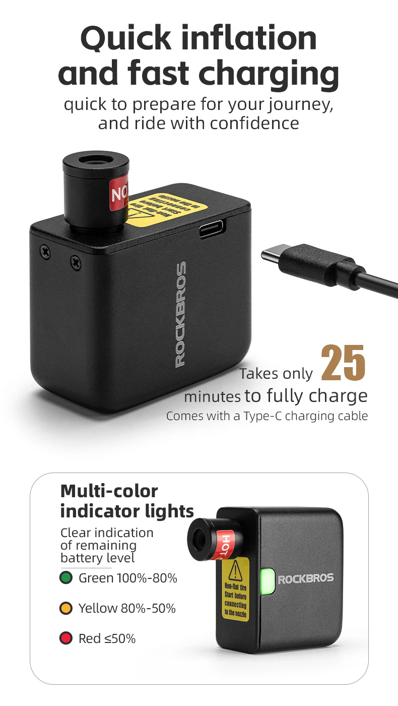 rechargeable electric mini bicycle pump