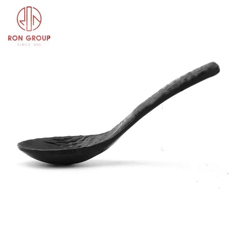Wholesale High Temperature Resistant Unbreakable Soup Rice Spoon Cutlery Black And White Plastic Spoons